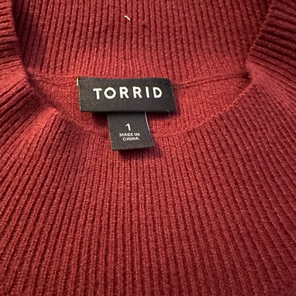 Burgundy torrid high neck sweater - Picture 3 of 5